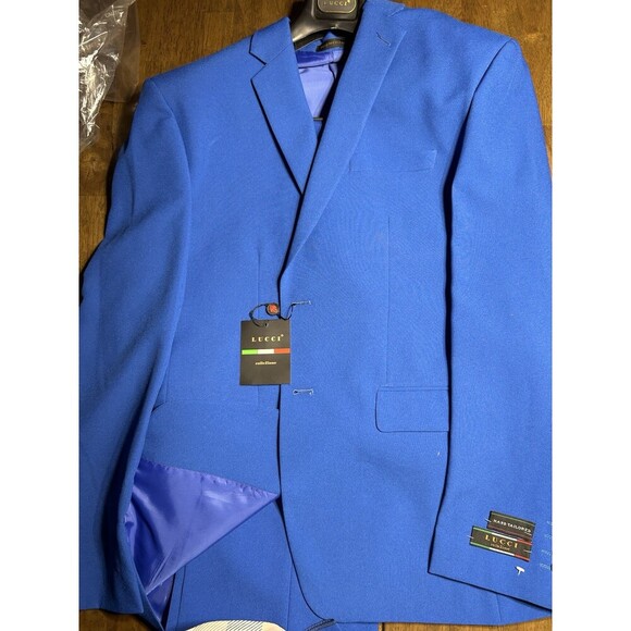 Royal Other - Lucci Suit NWT Sz 48L. Royal Blue, Pants Are 42x 48 Unhemed. Made In Italy